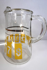 Vtg Bartlett Collins Drink by Numbers Glassware 8 Tumblers, Pitcher, Ice Bucket
