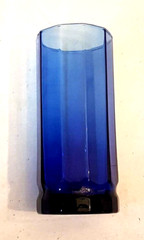 Anchor Hocking Essex Cobalt Blue Iced Tea 16 oz Water Glass Tumbler 10 sided