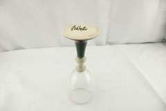 Kent Follette Art Pottery Glass Wine Chalice Goblet ceramic Stem 8 1/8″