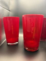Scarlet Ruby and Dark Red Mouth Blown Glasses from China – Set of 6