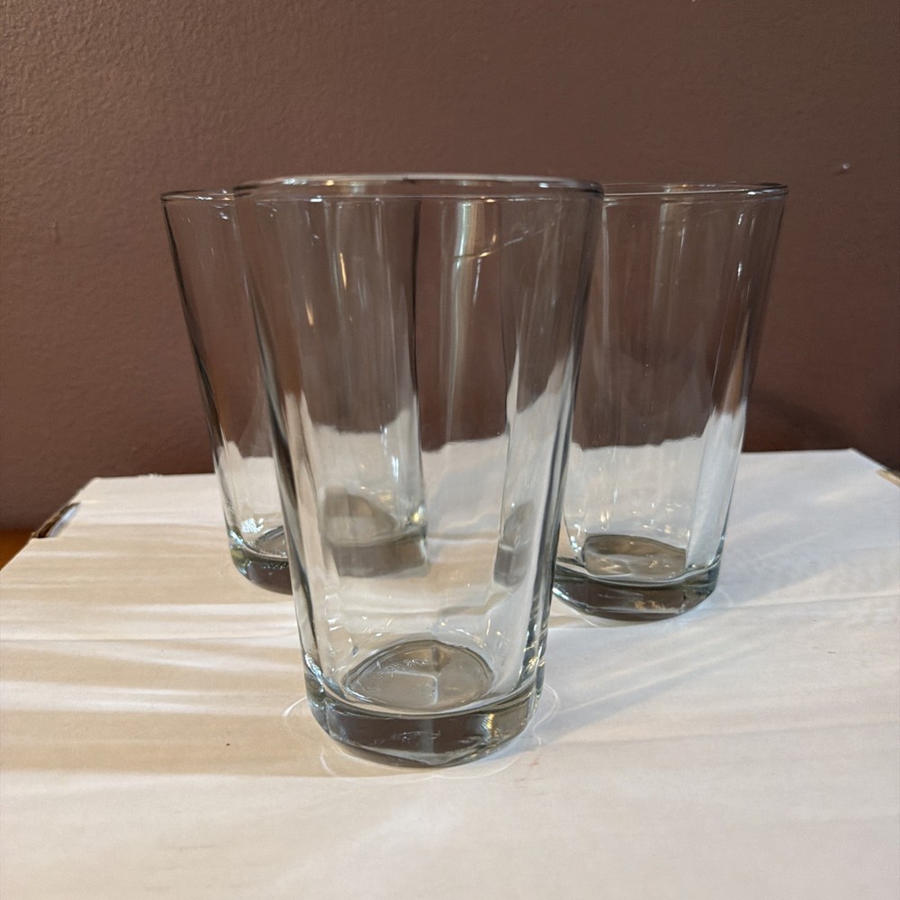 Anchor Hocking Sure Guard 3 Clear Tumblers Ribware 6″ Restaurant Ware USA