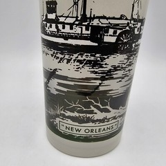 New Orleans frosted glass Boats Ohio River Steamboat Vintage