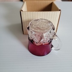 Vintage Flashed Ruby Glass Souvenir Mug George Huffman Engraved