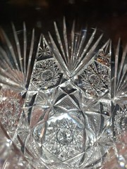 (1) Tumbler 4″, American Brilliant Period Cut Glass Crystal Early design Straus?