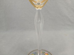 Myers Neffe / Lobmeyr Bohemian Enameled Watteau Scene & Gold Wine Glass A