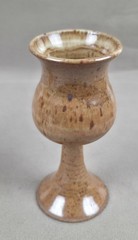 3 Vintage Handmade Wheel Thrown Stoneware Eartenware Pottery Chalices Goblets