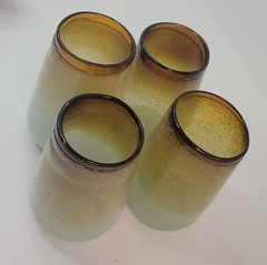 Set Of 4 Napoleone Martinuzzi Pulegoso Cordial Cocktail Glasses Amber 1930s ?