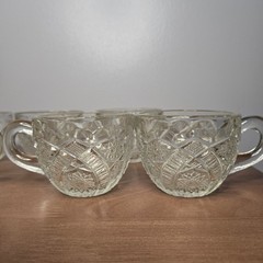 SET OF SEVEN EAPG McKee Concord Clear Punch Cups Mugs Vintage Glass 7 Coffee/tea