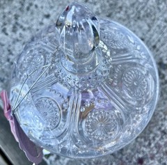 Beverage/Juice Dispenser-Crystal Cut Glass-Footed-w/ Spigot, 19”tall-6.5”wide