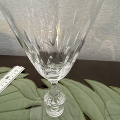 Duncan Miller Willow 3 Water Wine Goblets Leaf Cut Bowl 6.25 MCM