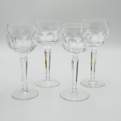 Waterford SHEILA 7 3/8” Crystal Wine Hock Glasses Set Of 4 VINTAGE
