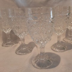 Crystal D’Adriana Luna Set Of 6 Clear Wine Water Glass Goblet Stemware 5.75″