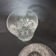 ABP American Brilliant Cut Glass Whiskey Tumblers Fan Diamond Set of 5