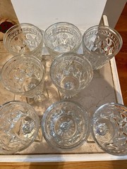 Vintage Indiana Glass Colony Park Lane Clear Glass Wine Water Goblet Set of 8