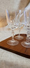 4 VNTG Lady Victoria France Crystal Stemware Chantelle Wine Glasses Goblet 7.5″