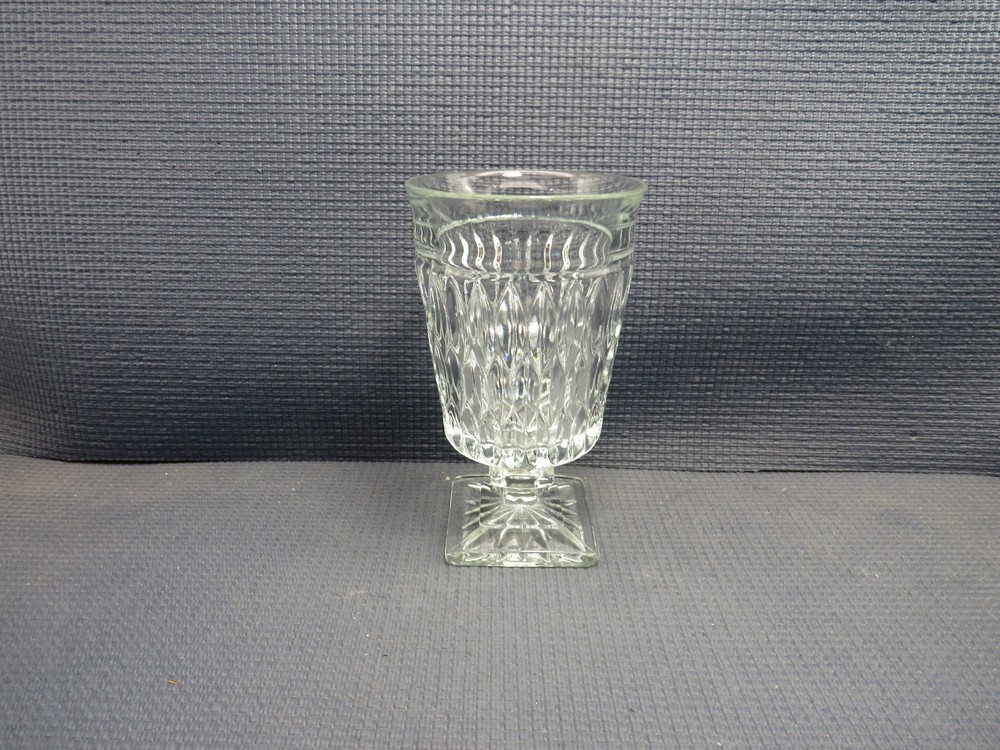 Indiana Glass Mt Vernon Clear Pattern Flare Iced Tea Goblet 6 x 3 1/2″