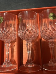 Set of 6 Cristal D’Arques Longchamp Goblet Wine Glasses 6.5″H 17.5 oz France