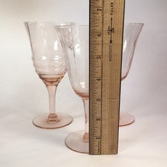 Vintage Pink Depression Glass Stemware 5 Piece Mix &Match Wine Champagne Glasses