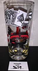 Casino Gambling Poker Hazel Atlas Highball Tumbler Glass 1950 Vintage