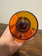 6 VTG Murano Style 6.5″H Hand Blown Tortoise Pattern Glass Water/Wine Goblets