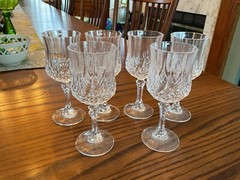 LOT – 6 Cristal d’Arques LONGCHAMP 17,5 cl Wine Glasses Lead Crystal New in Box