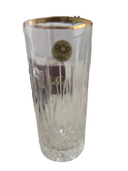 Royal Crystal Rock Palace Golden Line Highball Tumblers Set of 6 NEW