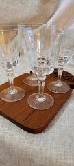 4 VNTG Lady Victoria France Crystal Stemware Chantelle Wine Glasses Goblet 7.5″