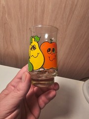 Vintage Nancy Lynn Kitchen Juice Glass Anthropomorphic Kitsch 4″