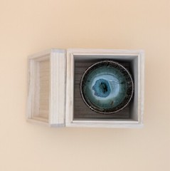 sake cup　”GUINOMI　HAGI-YAKI” peacock glaze 01