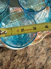 Vintage Hazel Atlas Aquamarine Blue Whiskey Glasses Set of 6