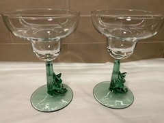 Pair of Luminarc Cristal D’Arques Durand Cactus Siesta Margarita Glasses