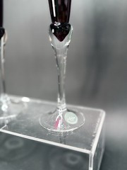 Lenox Crystal HOLIDAY GEMS RUBY Set Of 2 Champagne Flutes EXCELLENT Etched Holly