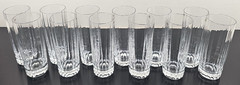 12 Dansk Oval Facette HIghball Set Vintage Clear Paneled Tumbler Bar Finland Lot
