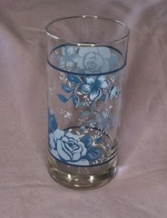 Vintage Corelle Blue Velvet Rose Tumblers 16oz