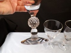 Set of 3 Morgantown Clear Glass Golf Ball Water Glasses Goblets 6 5/8″ Tall