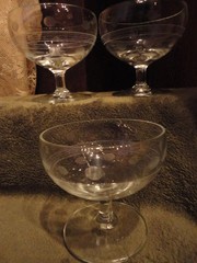 Standard Glass Co. Bands & Punties Sherbets Ball Ring STEM WARE (3) 3-3/8″ T