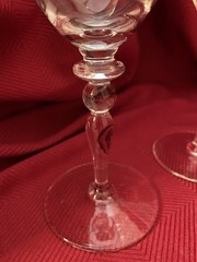 BRYCE 758-7-3/4″ WATER~WINE GOBLETS~GLASSES~FLORAL ETCH~V EXC COND Set 6 RARE
