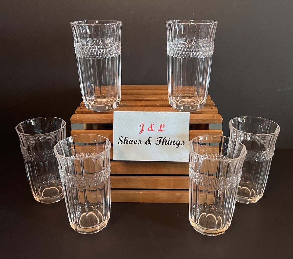 Cristal d’Arques Annecy Clear Set Of 6 Highball Glasses 4 7/8” 10 Oz. EUC