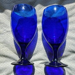 Vintage Libbey Cobalt Blue Tear Drop Wine/Water Goblet – EACH -J1