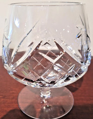 Ajka Csopak Cut Lead Crystal Brandy Snifters Set of 4 EUC 4.5″ Hungary