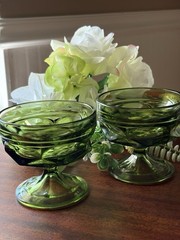 Vintage Fostoria Argus Pedestal Set If 2 Dessert Cup