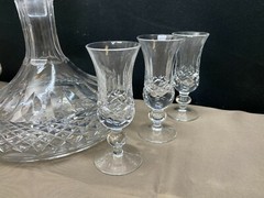 8 Piece Set ~ Galway Erin Irish Crystal Cordial Glasses w/Decanter & Stopper