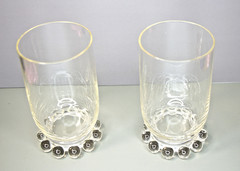 Imperial Glass Candlewick Water Goblets – Clear Beaded Base, Vintage 4¾» Pair