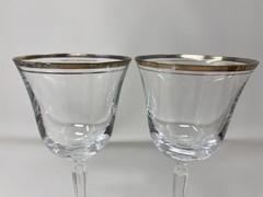 Mikasa Wheaton Gold Trim Water/Wine Goblets, 8.25″, Set of 2 Elegant Luxury