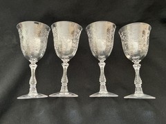 Fostoria Clear 4 Oz. Navarre Claret Wine Glasses 6″ Set of 4