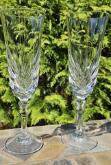 2 Vintage 1970 Ales Fluted Champagne Glasses by Cristal D’Arques Durand FREESHIP
