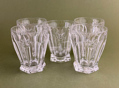5 Lenox Butterfly Meadow Clear Crystal Bees Double Old Fashioned Glasses 4 3/8»
