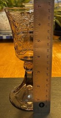 Vintage Tiara Indiana Glass Jesus The Last Supper Purple Cross Goblet