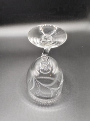 Fostoria Crystal Gray Cut Spring Pattern 4 1/2″ Wine Glass