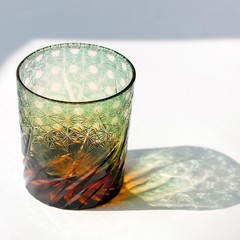 Crystal Whiskey Glasses Tumbler Edo Kiriko Glassware Vodka Wine 9oz Amber Green